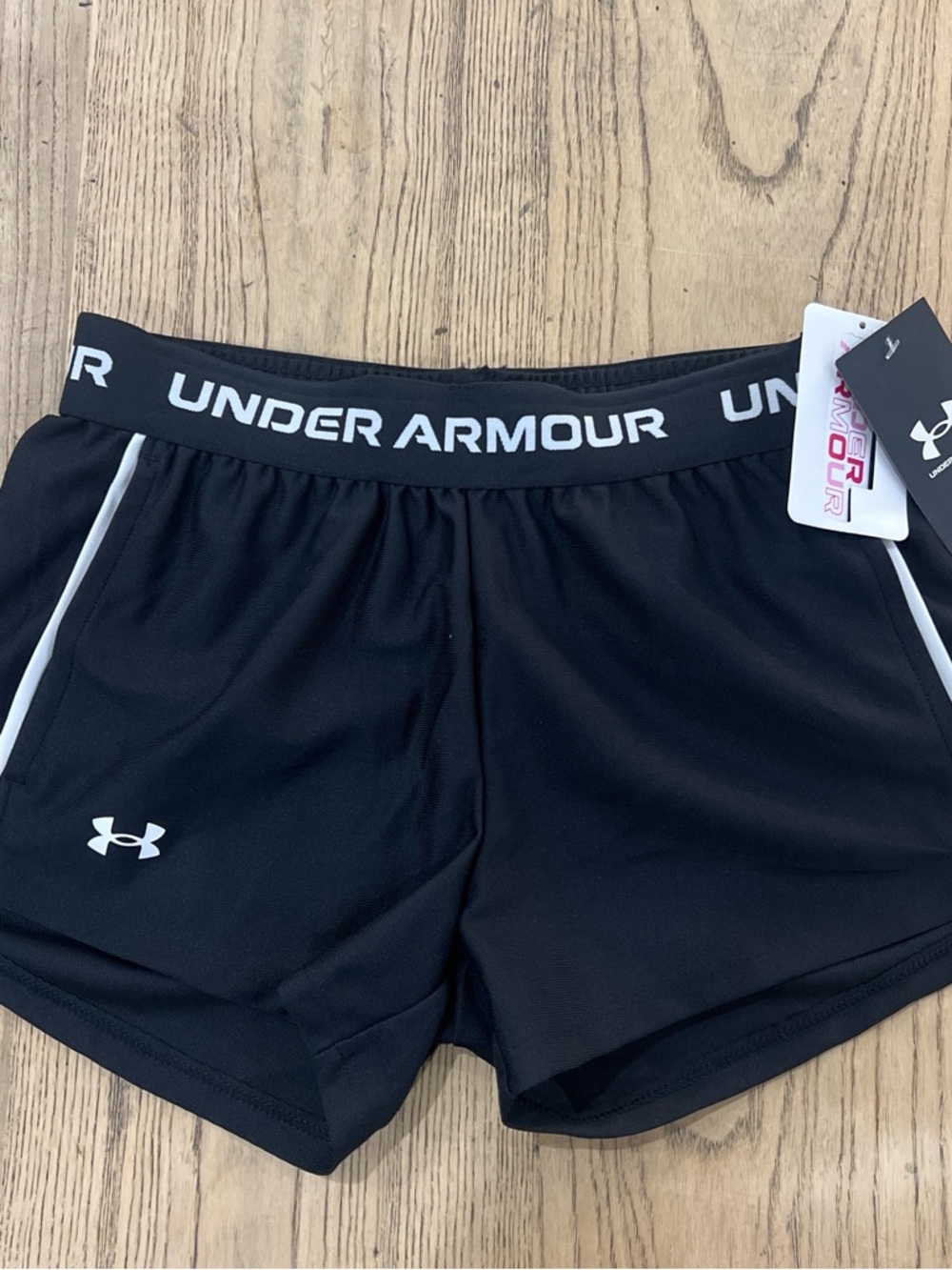 Under Armour Black Women's Athletic Shorts with White Trim